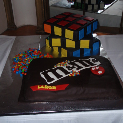 M&m's And Rubik's Cube Groom's Cake