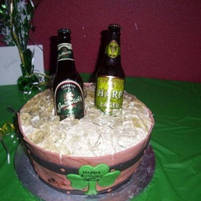 Beer Bottle Barrel Cake
