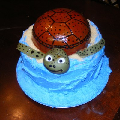 Sea Turtle Themed Baby Shower Cake