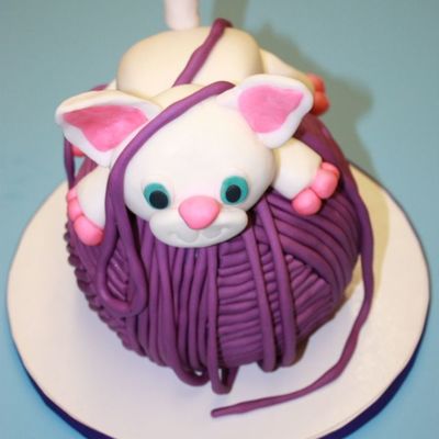 Purple Yarn Kitty