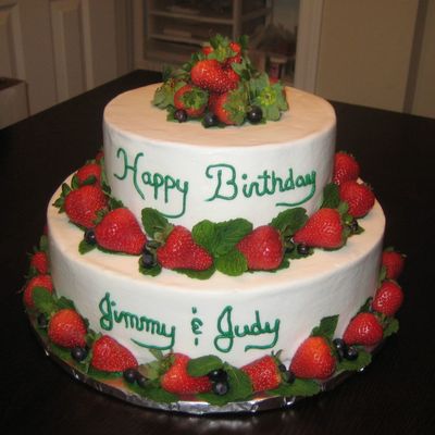 2 Tier Strawberry And Blueberries