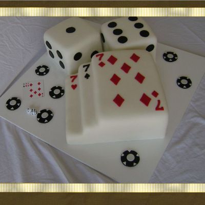 Poker Cards And Dice Cake