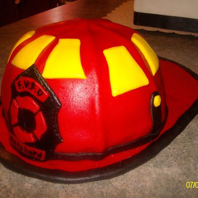 Fire Helmet Birthday Cake
