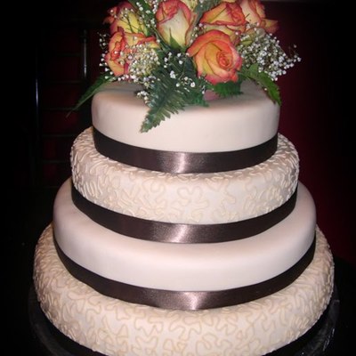 Brown And Cream Fall Wedding Cake
