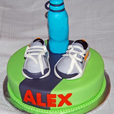 Running Shoes And Water Bottle