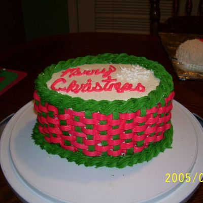 Basket Weave Christmas Cake With Snowflake