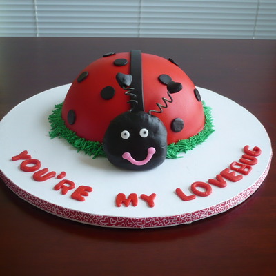 Ladybug Valentine Cake