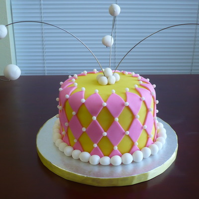 Pink & Yellow Birthday Cake