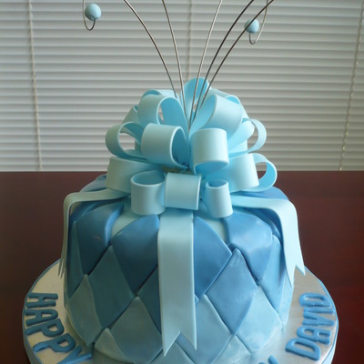 Shades Of Blue Birthday Cake