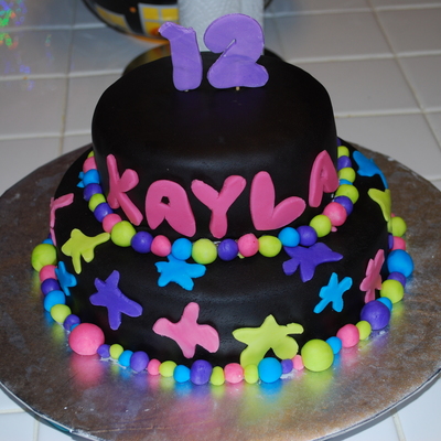 Neon Paint Splatter Cake