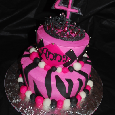 Pink & Black Zebra Cake