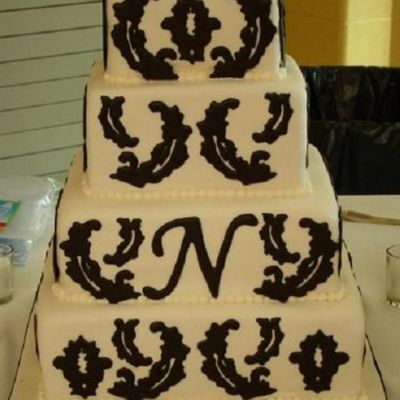 Damask Wedding Cake