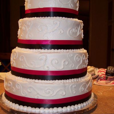 Wedding Cake With Ribbon