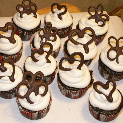 Chocolate Heart/flower Cupcakes