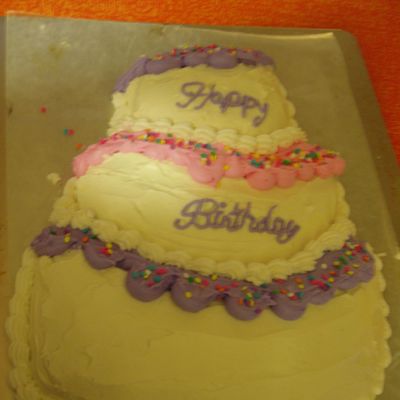 Birthday Cake From Wilton Topsy-Turvy Pan