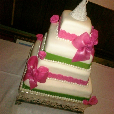 Pink/green Wedding Cake