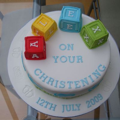 Christening Cake - Building Blocks