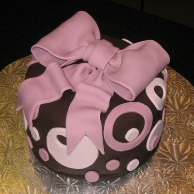 Chocolate/ Pink Polka Dots