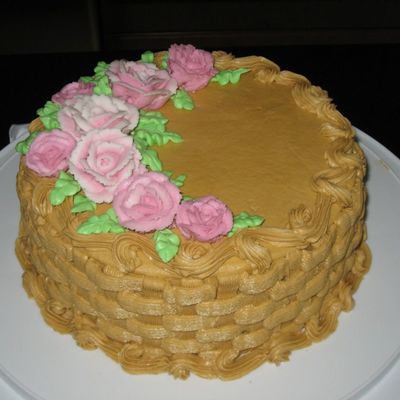 Chocolate Buttercream Basket Weave