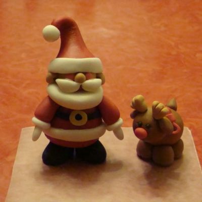 Santa And Rudolph Cake Topper