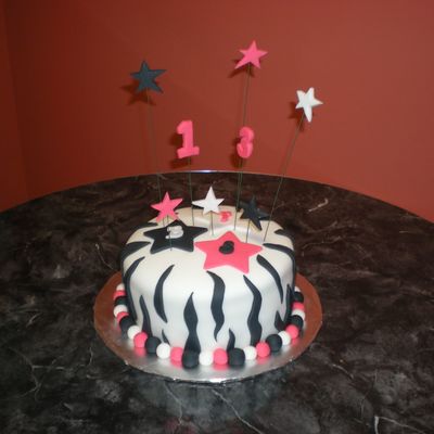 Zebra Print Bday Cake