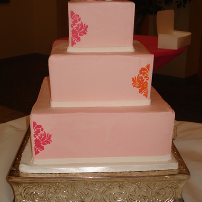 Pink Damask Cake