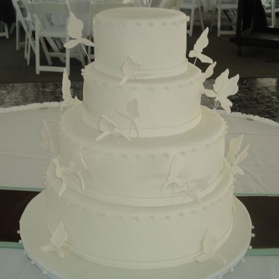 White On White Wedding Cake