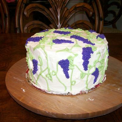 Buttercream With Grapes And Leaves.