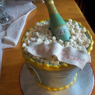 Champagne Birthday Cake