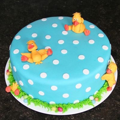 Happy Easter With Little Ducks