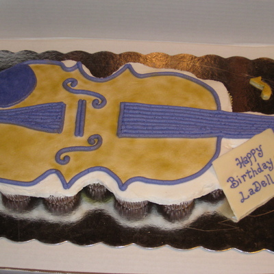 Violin Cupcake Cake