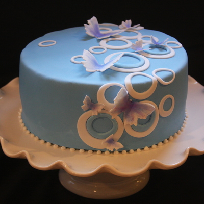 Butterfly Retro Blue Cake