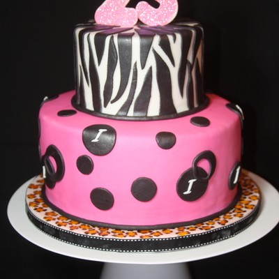 Animal Print Birthday Cake