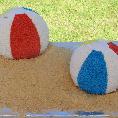 Beach Ball Birthday Cake