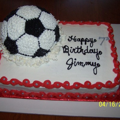 Soccer Ball Smashed Into Cake