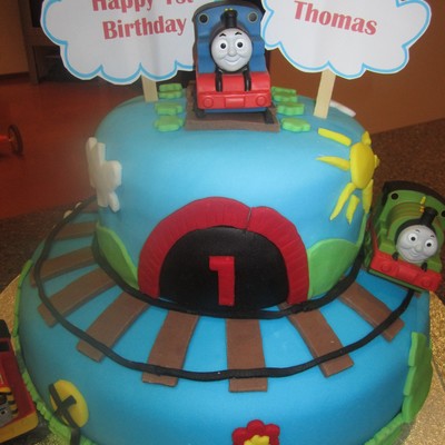 My Godsons Thomas The Tank 1St Birthday Cake