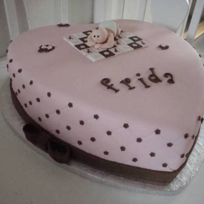 Christening Cake With Baby On Blanket