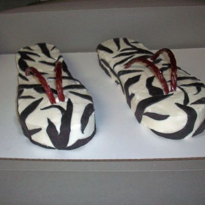 Zebra Flip Flops