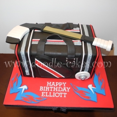Elliott's Hockey Bag Cake