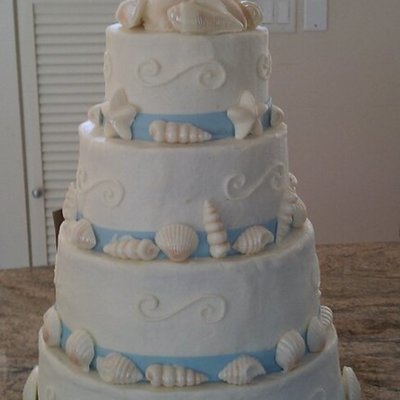 Shell Weddibg Cake