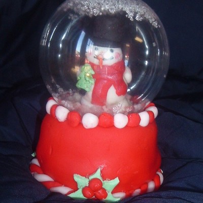 Christmas Snowglobe Miniature Cake: Snowman