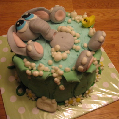 Baby Elephant In Bath