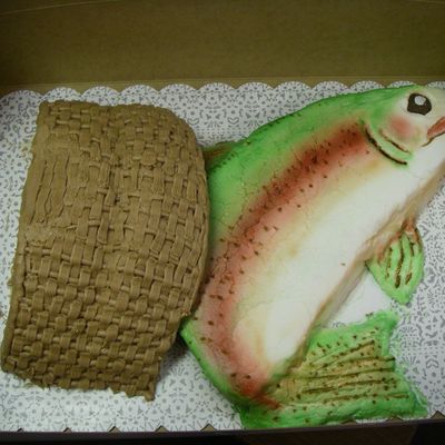 Raibow Trout And Creel