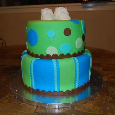 Baby Bootie Green And Blue Baby Shower