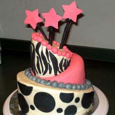 Hot Pink Topsy Turvy Cake