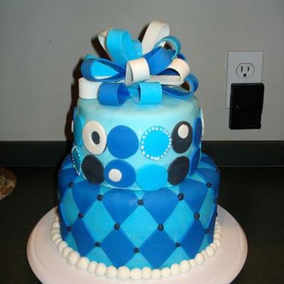 Blue Whimsical Birthday Cake!