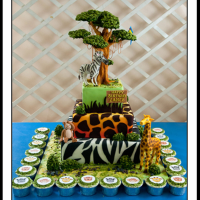 Safari Theme Birthday Cake