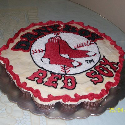 Red Sox Cupcake Cake