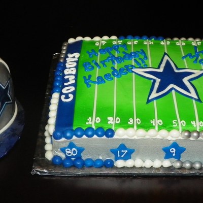Dallas Cowboy Themed Birthday And Smash Helmet Cake