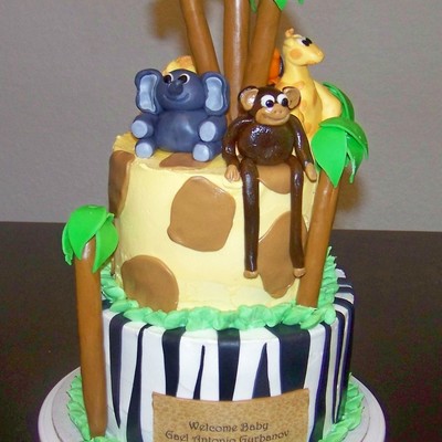Jungle/safari Themed Baby Shower Cake